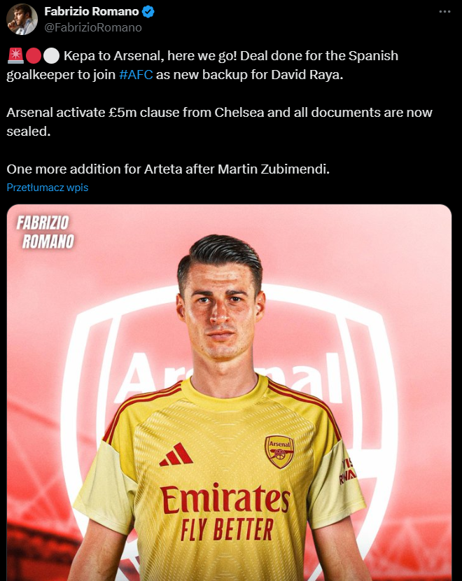 HERE WE GO! Arsenal ma NOWEGO BRAMKARZA!